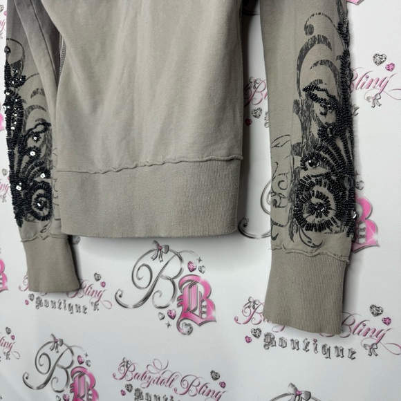 Guess sweater embroidered beads rhinestone jewels tattoo style ombré vintage - Picture 8 of 14
